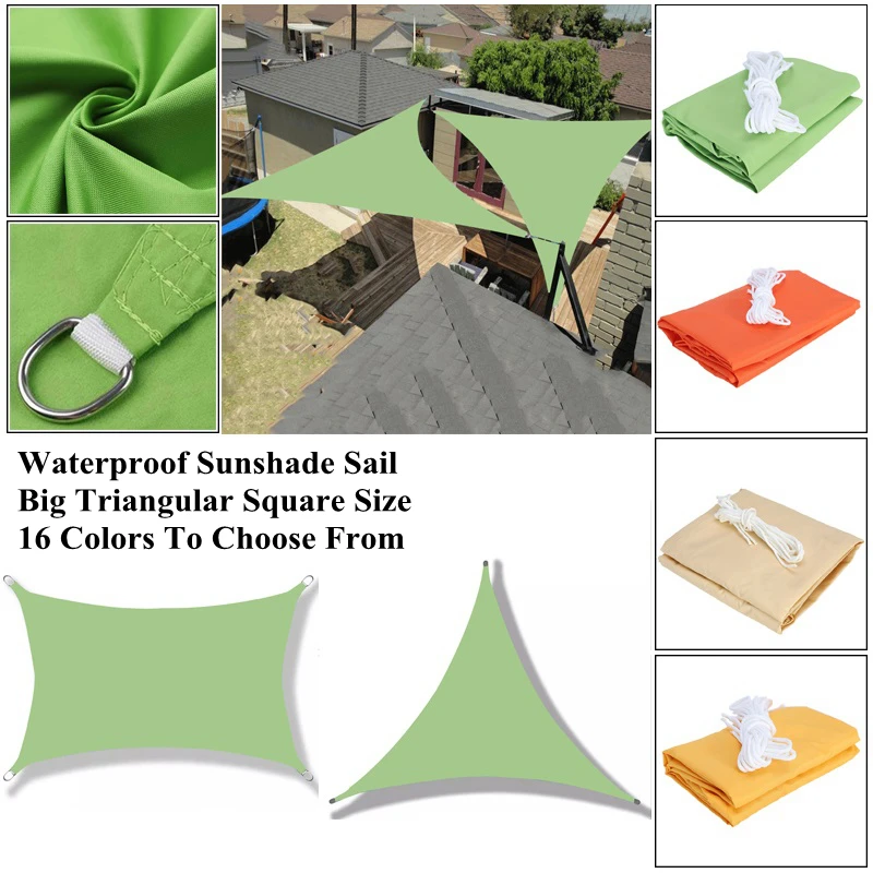 Big Size Sunshade Sail Garden Patio Rainproof Shading Waterproof Cloth Swimming Pool Sunblock Outdoor Awning Shade Rate 95%