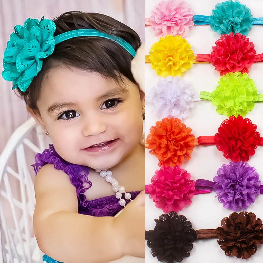 

European and American Fashion Children's Hollow Flower Elastic Hairband Baby Headwear