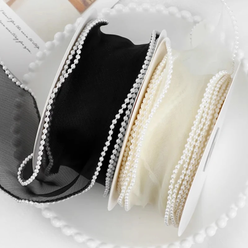 5 ярдов/рулон волнистая лента из органзы