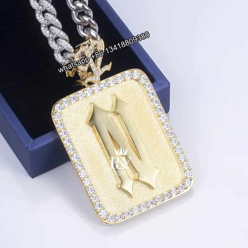 JEWE Customized Iced Out Pendant Jewelry 925 Silver Hiphop Plated 18k Gold Charms With Moissanite Diamond