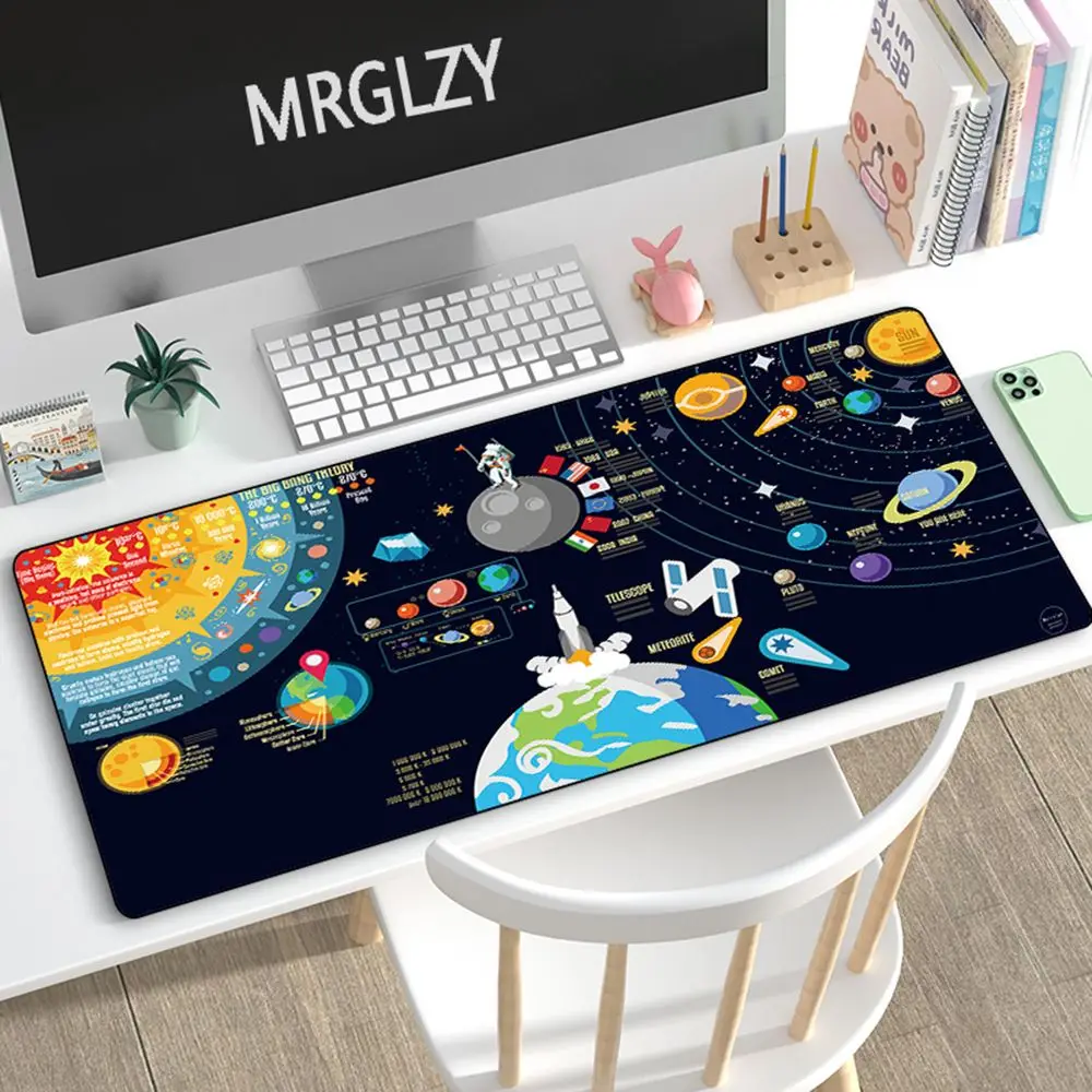 

800x400mm Laptop Computer Extra Large Lock Edge Rubber Astronaut Keyboard Mice Mat Starry Sky Gaming Mouse Pad