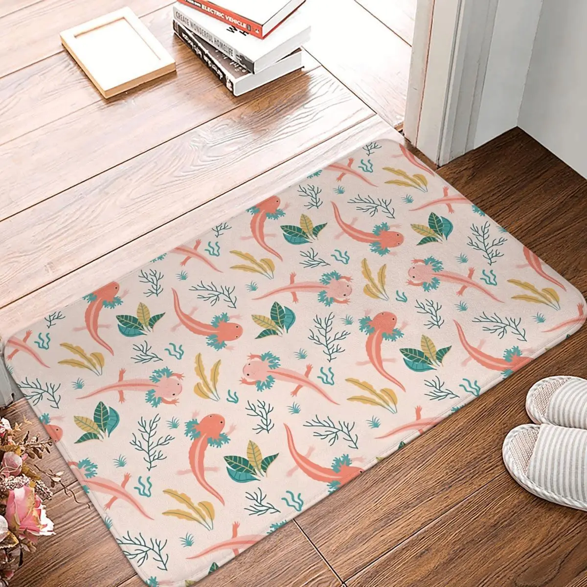 

Axolotl Lover Non-slip Doormat Funny Pattern Salamander Pink Bath Kitchen Mat Welcome Carpet Flannel Pattern Decor