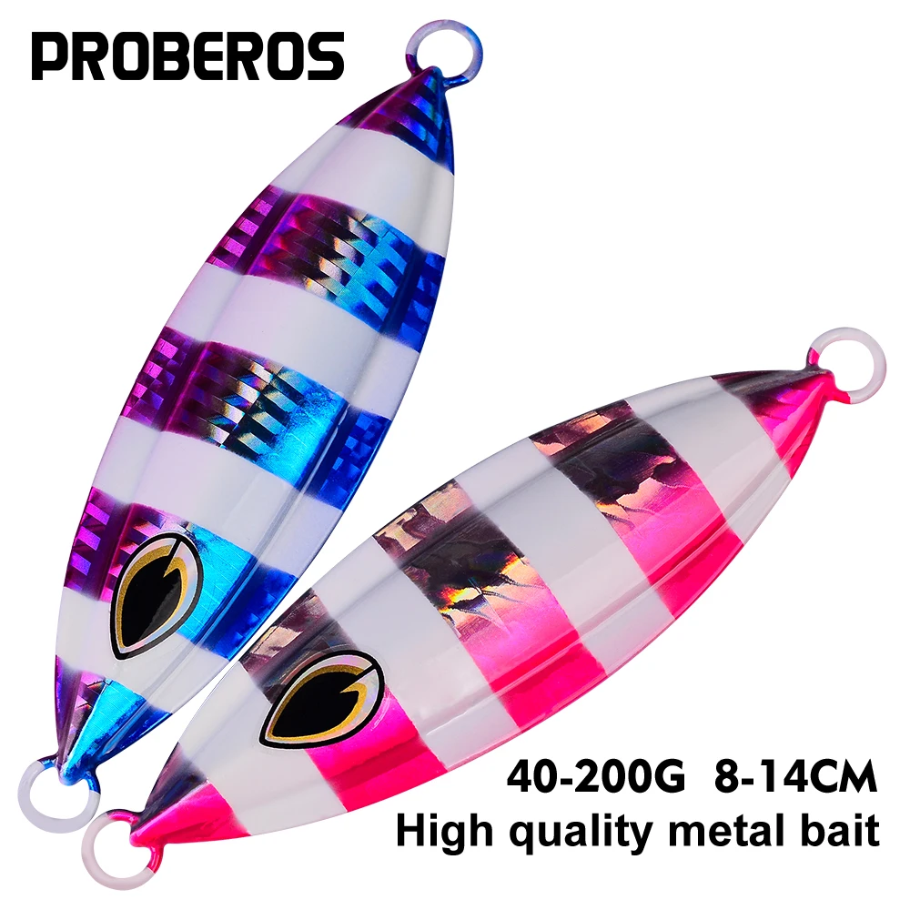 

PROBEROS 1PC Slow Jig Fishing Lure 40-60-80-100-150-200g Shore Pitch Jigging Bait Metal Jigs Fish Saltwater Artificial Hard Bait