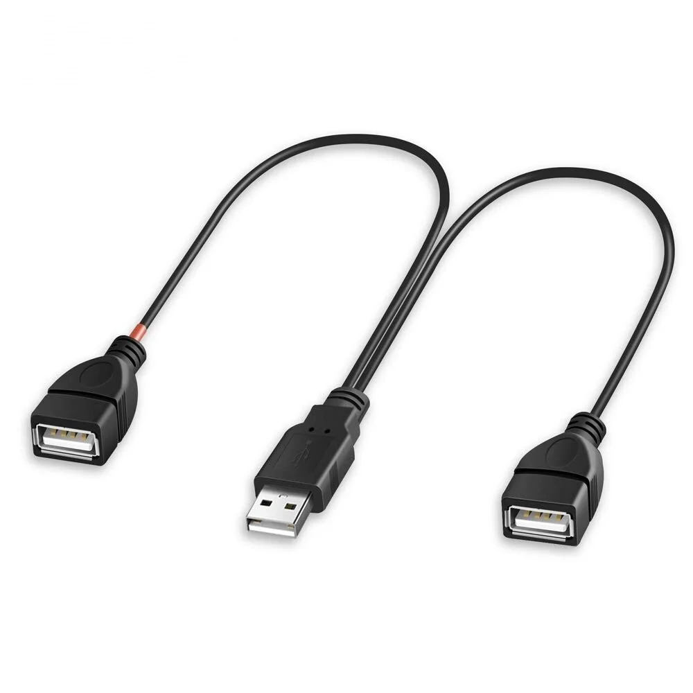 

USB 2.0 A Male to Dual USB Female Data Hub USB Splitter Cable USB Charging Power Adapter Cable Extension for Laptop