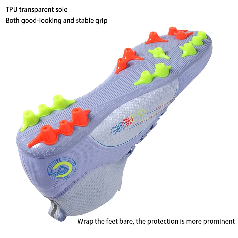 Soccer Shoes Men Adult TF/FG High Ankle Football Boots Grass Breathable Training Cleats Footwear Classic Trend Sneaker 34-46#