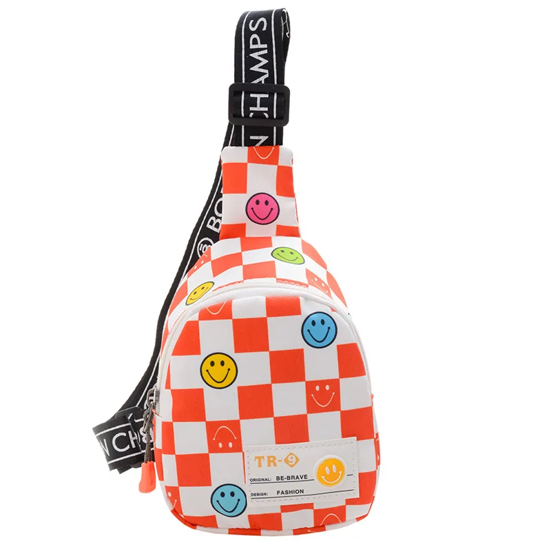 Fashion Children Cross Body Bag Cute Trend Shoulder Bag Zipper Wasit Bag Cartoon Print Children's Chest Bags Schoolbag