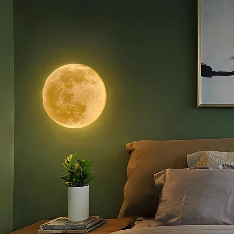 

Moon Art Wall Lamp Gaming Room Luxury Reading Loft Lustre Wall Light Night Free Shipping Decorazioni Casa Living Room Decors
