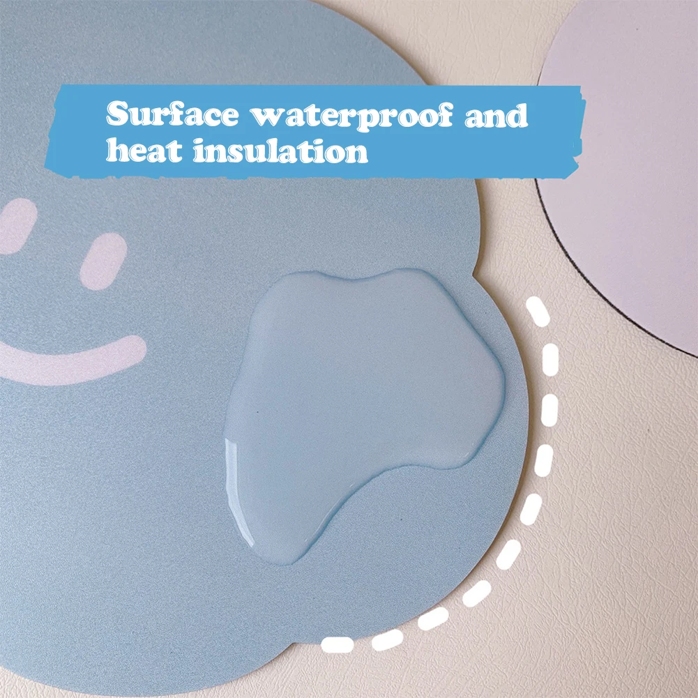 Симпатичный коврик для мыши с улыбающимся лицом простой стиль однотонный мягкий