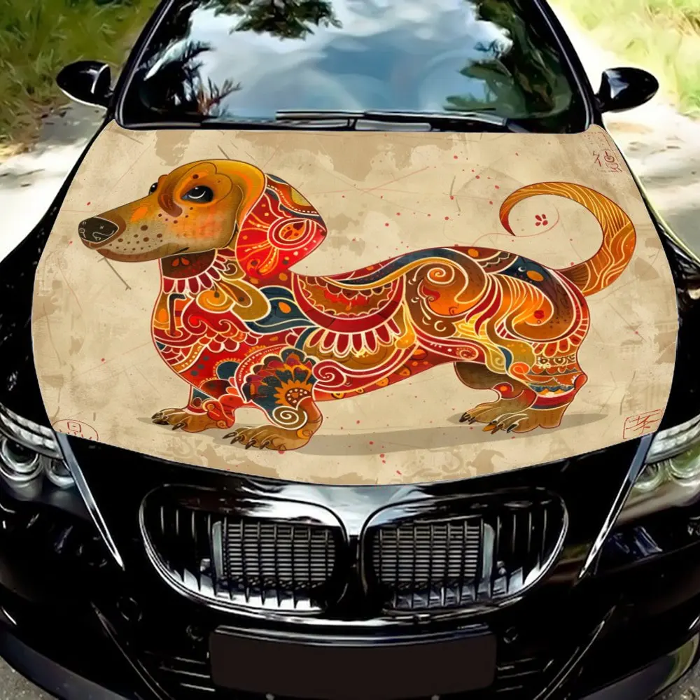Add a touch of whimsy to your ride with this dachshund-themed car decal. Made durable vinyl it’s built last.