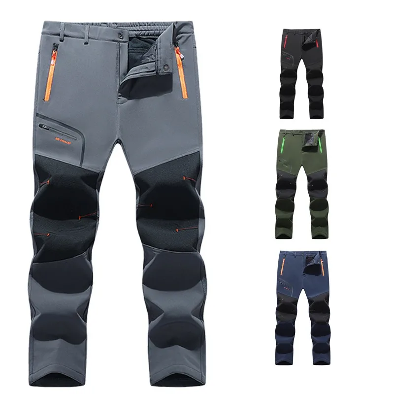 

Outdoor Sports Trousers Men's Winter Windproof Waterproof Warm Fleece Softshell Hiking Pants Travel Camping Skiing Combat Pants
