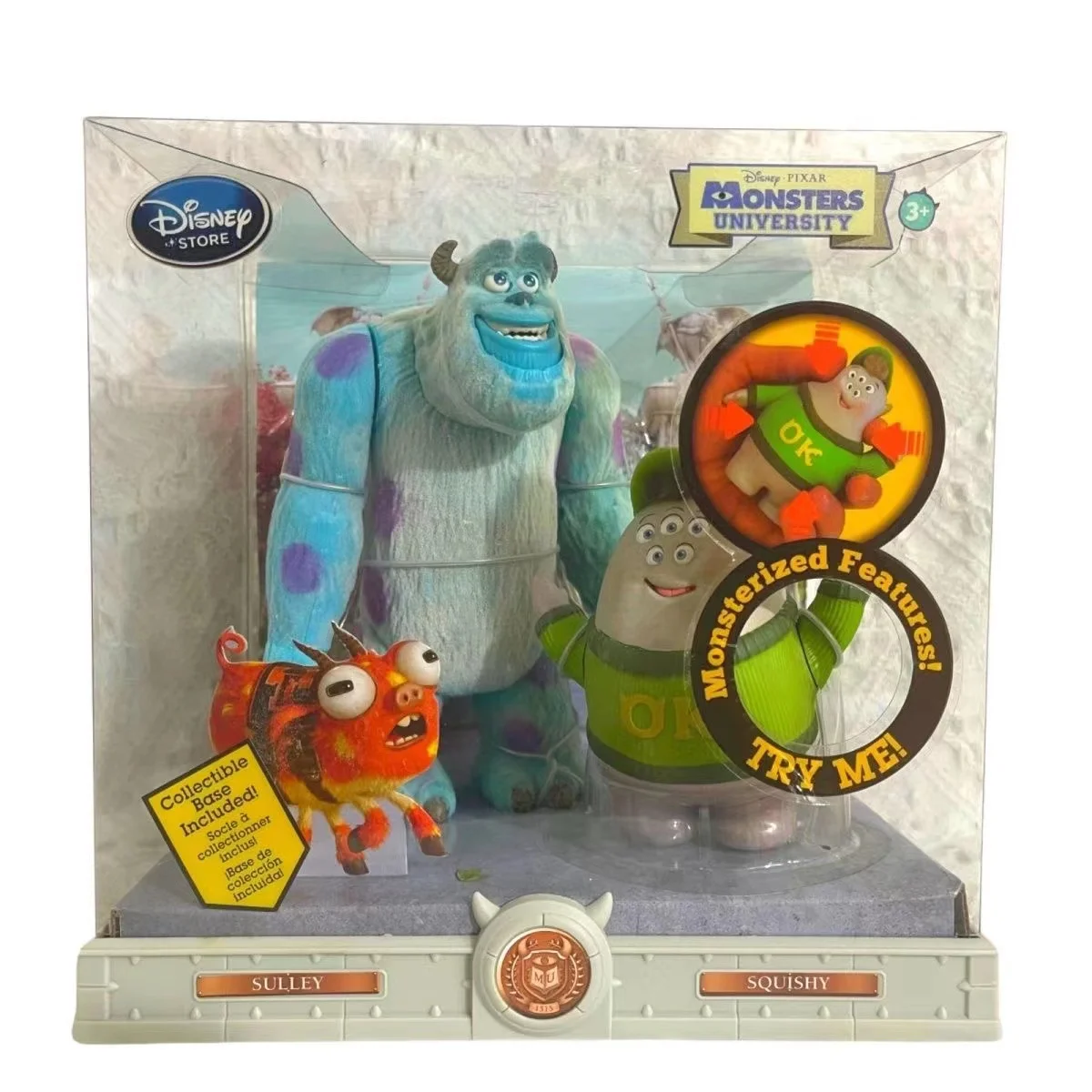 

Monster University Electric 23cm Figures Power Company Sullivan Shi Guaobao's Five Eyes Box Collect Toys Family Decorations