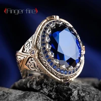 fashion classic blue diamond womens ring wedding anniversary gift beach party jewelry