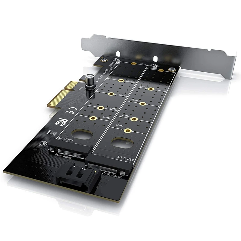

Pcie Expansion Card - M.2 SATA III And M.2 Pcie To SATA III And Pcie 3.0 X4 - Dual Adapter Card - Supports SATA B&M Key