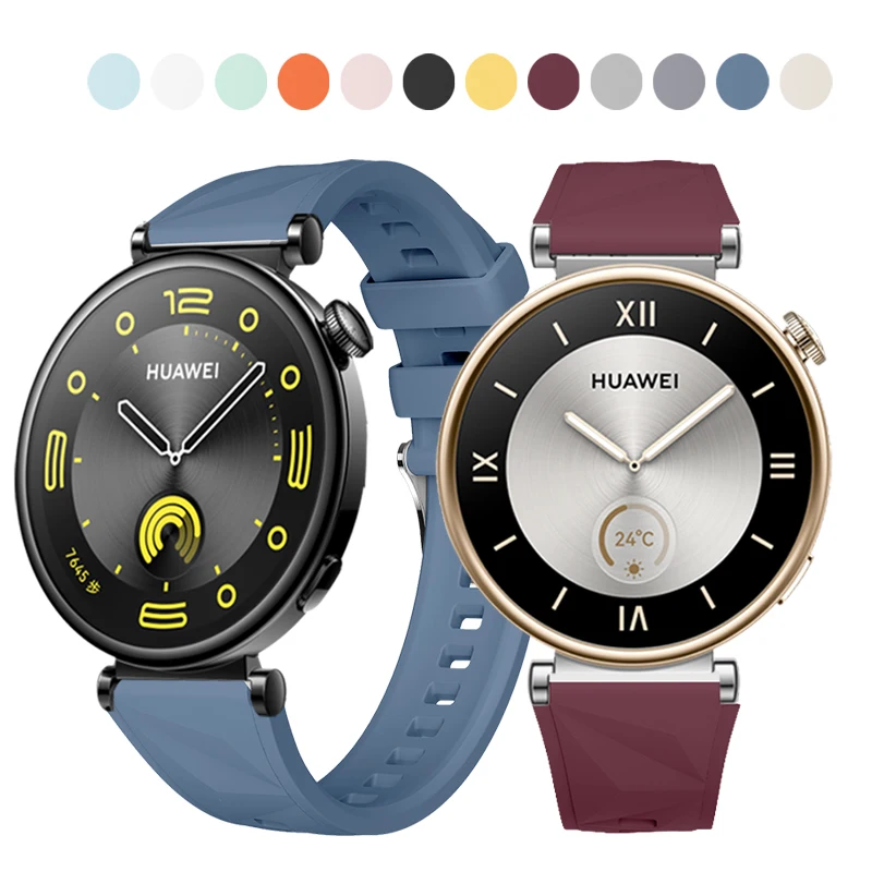 Силиконовый ремешок для Huawei Watch GT4 41 мм оригинальный дышащий регулируемый