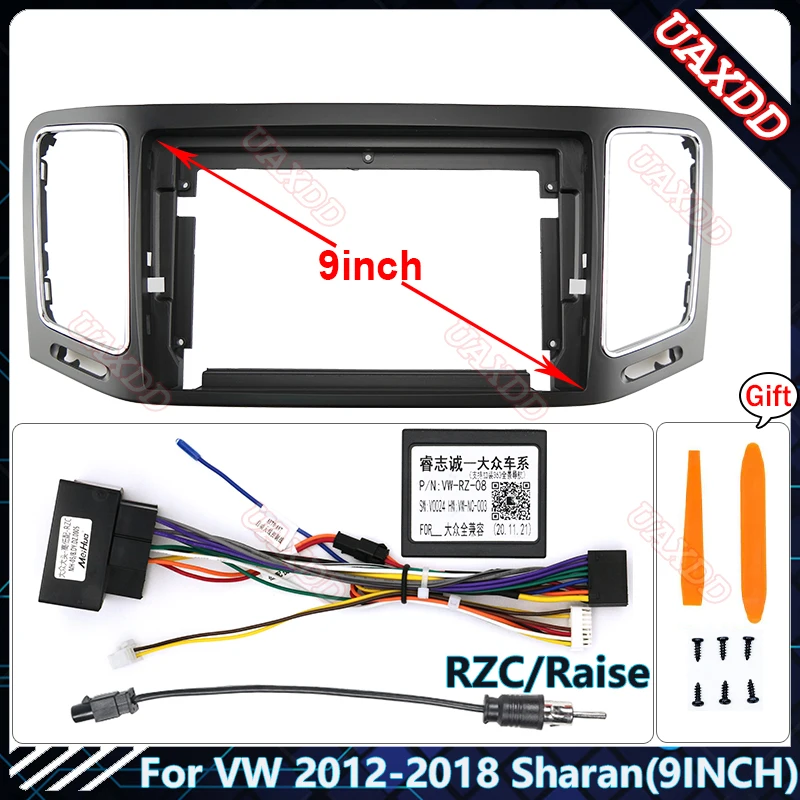 

Для VW 2012-2018Sharan 9-дюймовый 2 Din автомобильный радиоприемник пластиковая панель приборной панели установка рамки Android мультимедийные игровые кабели