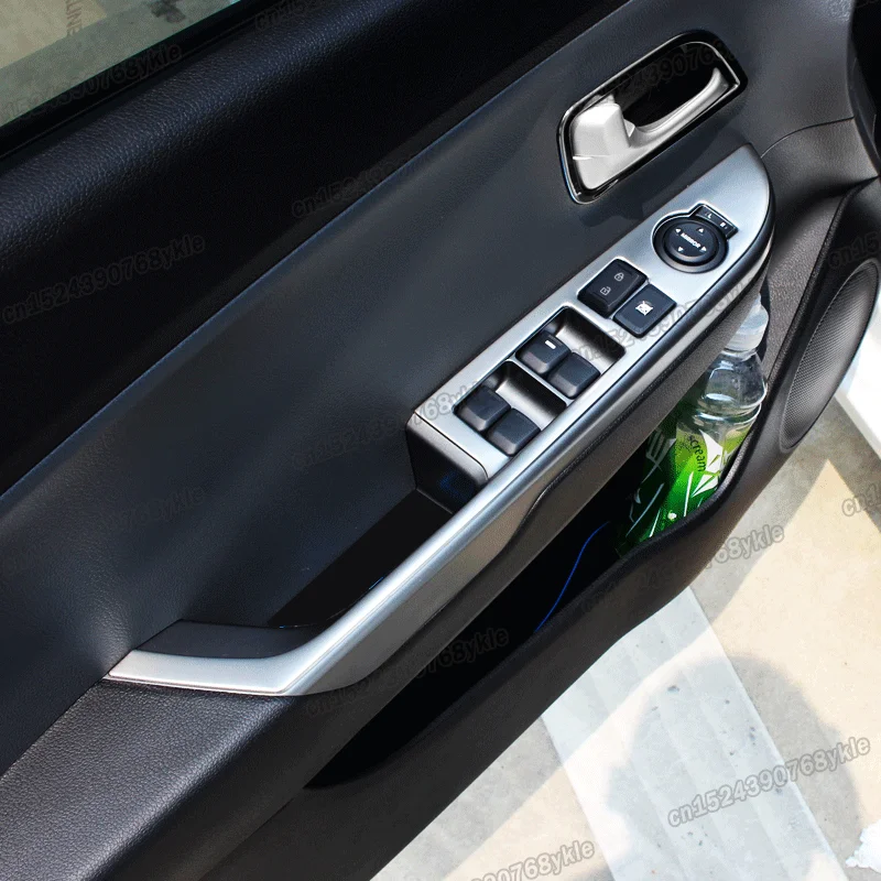 

Панель управления для окна автомобиля, из нержавеющей стали, отделка двери, подлокотника, крышки для kia rio 2012, 2013, 2014, 2015, 2016, 2017, K2, QB auto