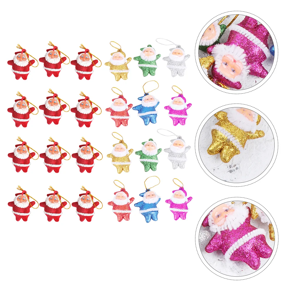 

24 Pcs Santa Pendant Stuffed Stuffed Toys Xmas Ornament Statuette Hanging Decor Xmas Foam Christmas