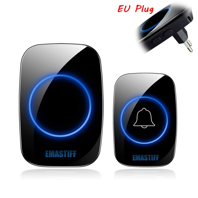 

New Wireless Doorbell No Battery Waterproof EU Plug LED Light 300m Remote Smart 433mhz IP44 Waterproof and Dustproof Doorbell