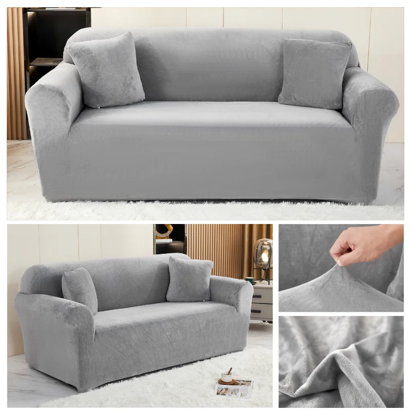 

Новинка 2022, бархатный чехол для дивана, эластичный чехол, растягивающийся роскошный вязаный тканевый чехол для дивана, домашний декор для г...