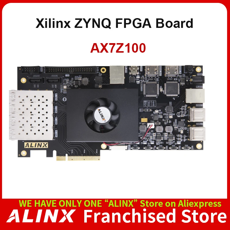 ALINX AX7Z100: xilZynq-7000 SoC XC7Z100 ARM 7100 FPGA Board SoMs PCIE карта акселератора SFP 8G eMMC