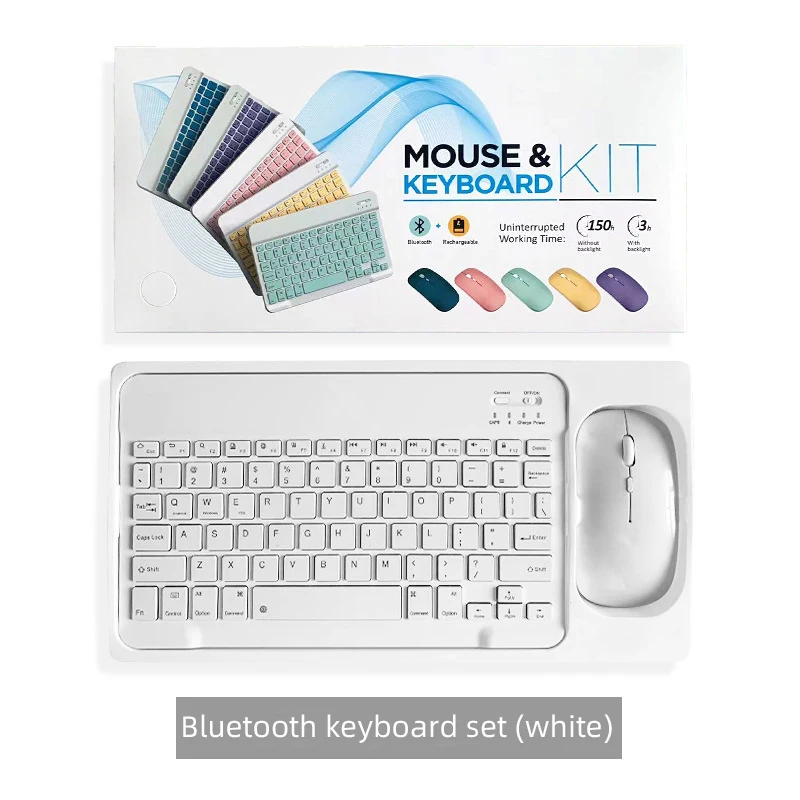 

Bluetooth keyboard mouse set wireless portable ultra-thin rechargeable multifunctional mini keyboard and mouse for laptop tablet