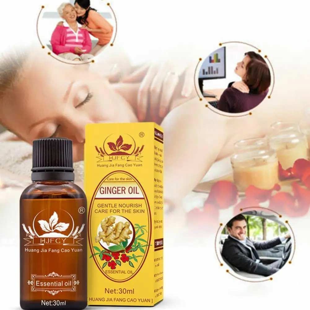 

30ml Ginger Essential Oil Body Massage Oil Anti Aging Lymphatic Essential Pure Oil Detoxification Body Plant P5q1
