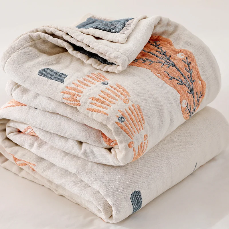 

Cotton Leisure Blanket Summer Gauze Quilt Dormitory Home Single Double Air-conditioning Blankets For Beds Comfortable Sofa Towel