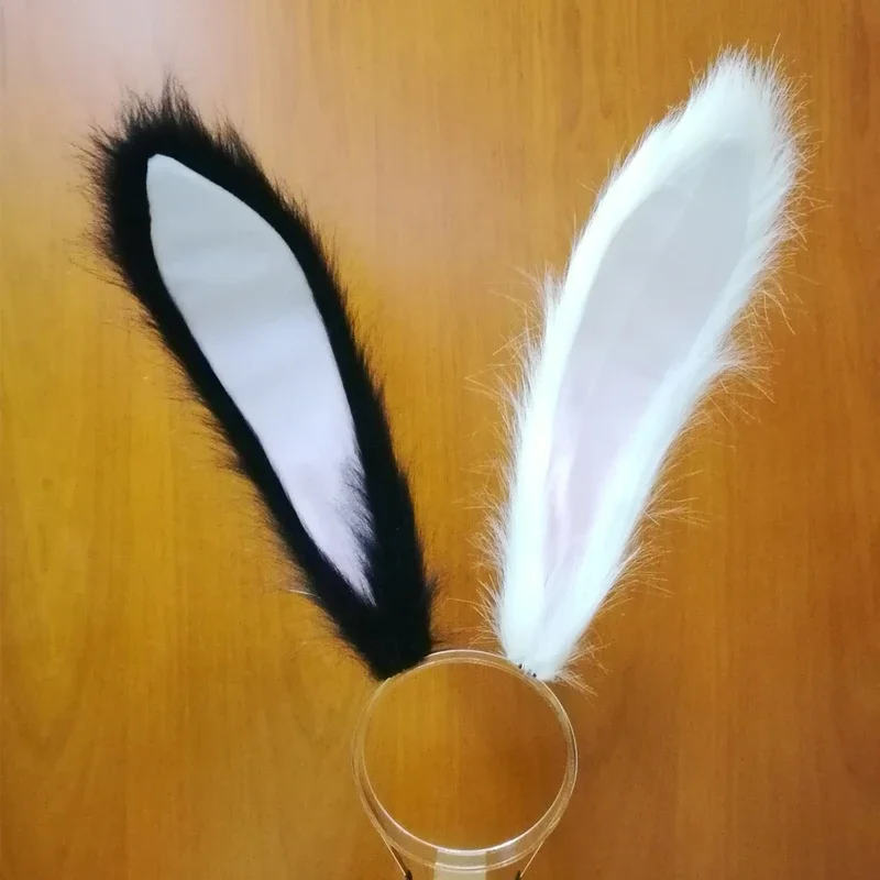 Обруч для волос с ушками кролика украшение в готическом стиле хвост ручная