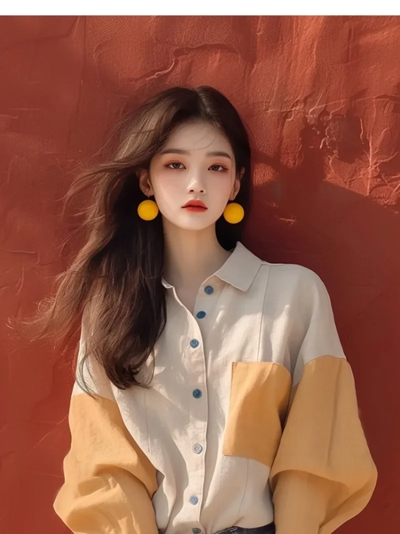 Шифоновая винтажная женская рубашка