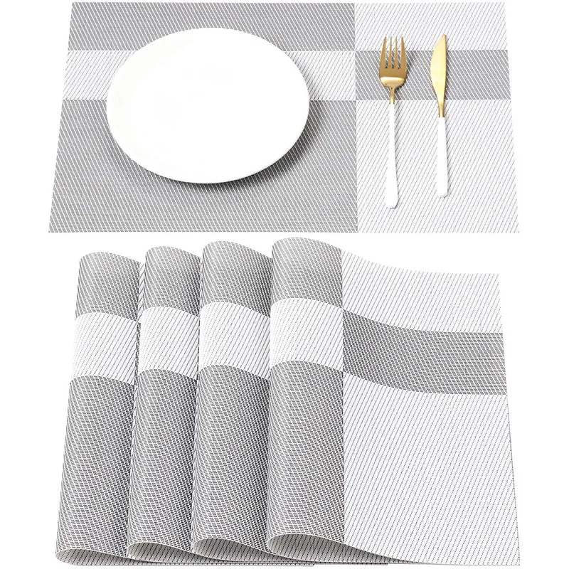 

2PCS American-style Placemats Western Placemats Table Mats Non-slip Wash-free Hotel Home Decoration Insulation Pad Coasters