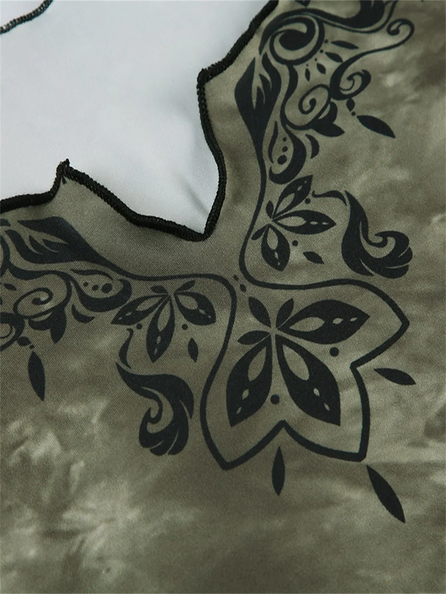 Женские укороченные топы с принтом тай-дай футболки длинными расклешенными