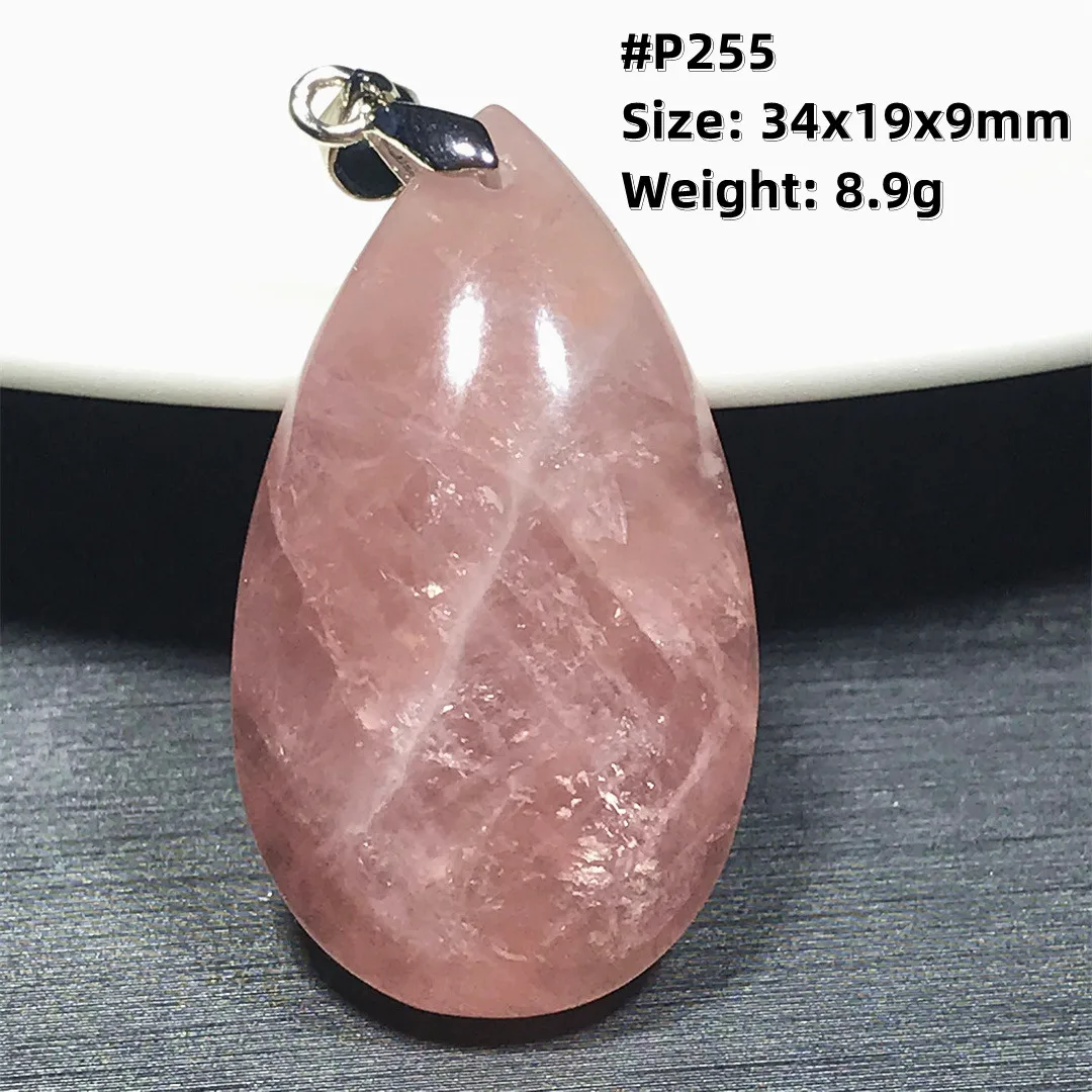 

Top Natural Pink Rose Quartz Pendant Rare Jewelry For Women Lady Men Lucky Healing Gift Beads Nobility Crystal Gemstone AAAAA