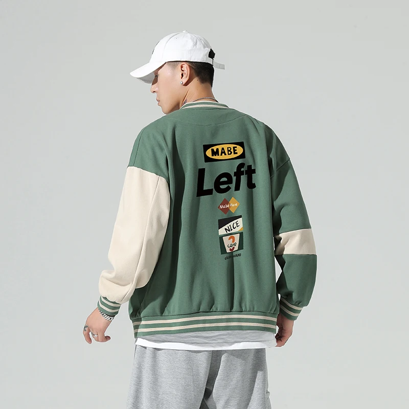 Куртка-бомбер в стиле Харадзюку мужские бейсбольные куртки модная Повседневная