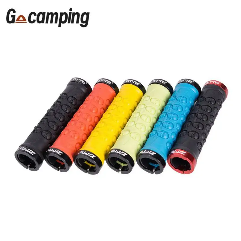 

Anti-slid Rubber Bicycle Grips 3D Skull Skeleton Handlebar Covers Dual Lock Ring Bike Handle Bar Covers Grips Bike Accessories