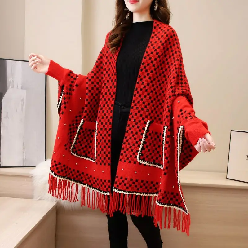 velvet poncho sleeve autumn and winter wear casual small burberry cape 2