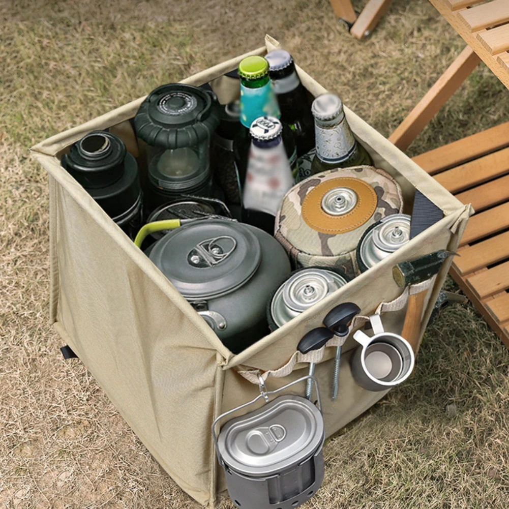 

Складной ящик с ручкой для хранения на открытом воздухе, Походов, Кемпинга, с внешней подвесной полосой, набор посуды для пикника, набор посу...