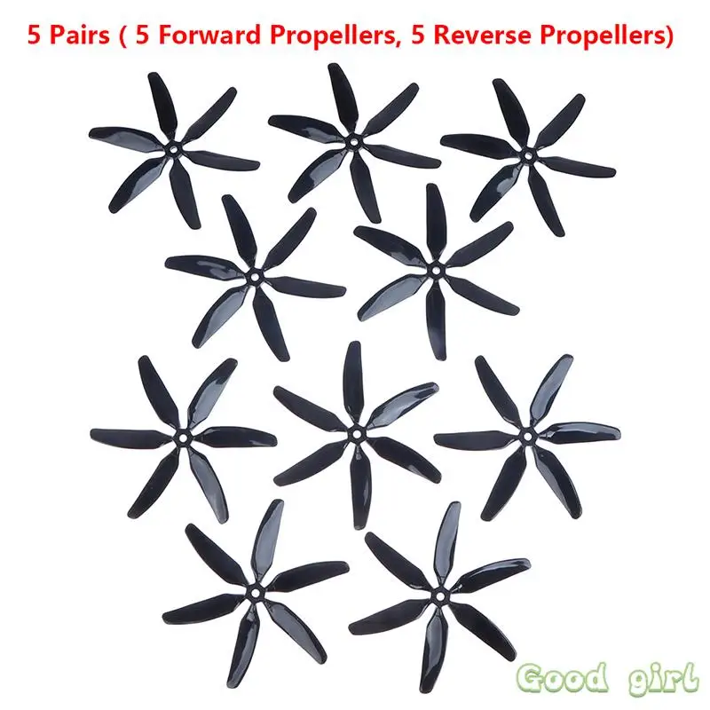 10 шт. 5x4x6 6-лопастные пропеллеры CW CCW 5-дюймовые Лопасти пропеллера для квадрокоптера гоночного дрона Лопасти пропеллера
