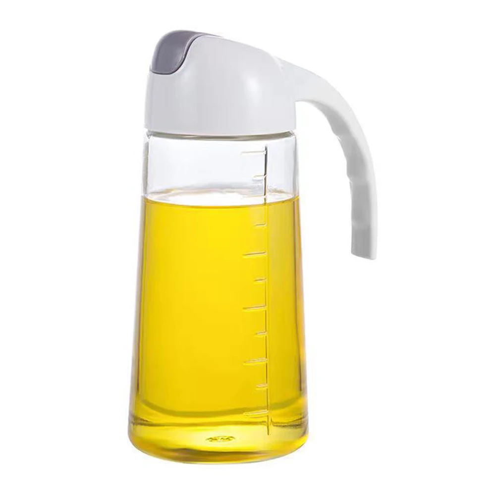 

300ml/630ml Oil Dispenser Bottle Auto Open Oil Bottle Glass Oils Jug with Automatic Cap Leakproof Oil Jar for Kitchen Cooking