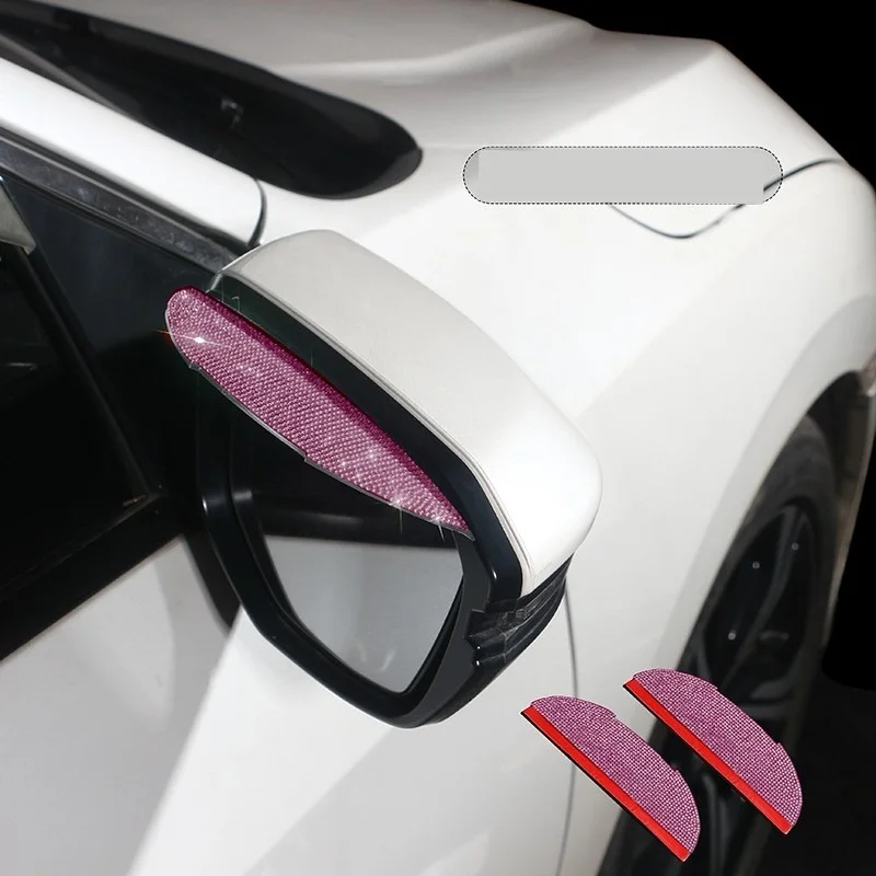 Защитный козырек для зеркала заднего вида автомобиля с декором из красочных страз "Бровь из кристаллов ручной работы".