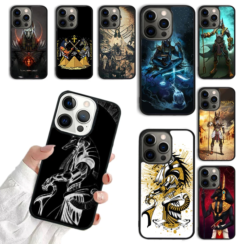 Египетский чехол для телефона Бог Гора и Анубис iPhone 16 15 14 13 12 Mini 11 Pro Max Plus X XS XR