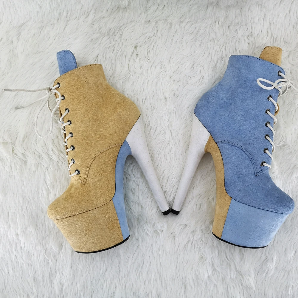 Leecabe 17CM/7inches Pole dancing shoes High Heel platform Boots Pole Dance boot