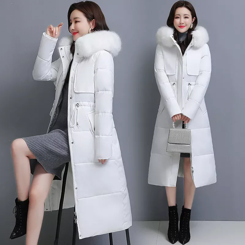 New2022 down cotton-padded jacket female long over-the-knee thickening coat of cultivate morality fashion heavy hair coat