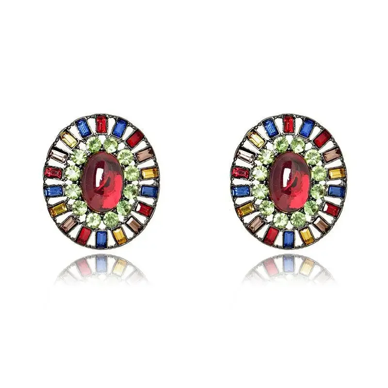 Нишевые высококачественные винтажные серьги антикварные овальные красочные