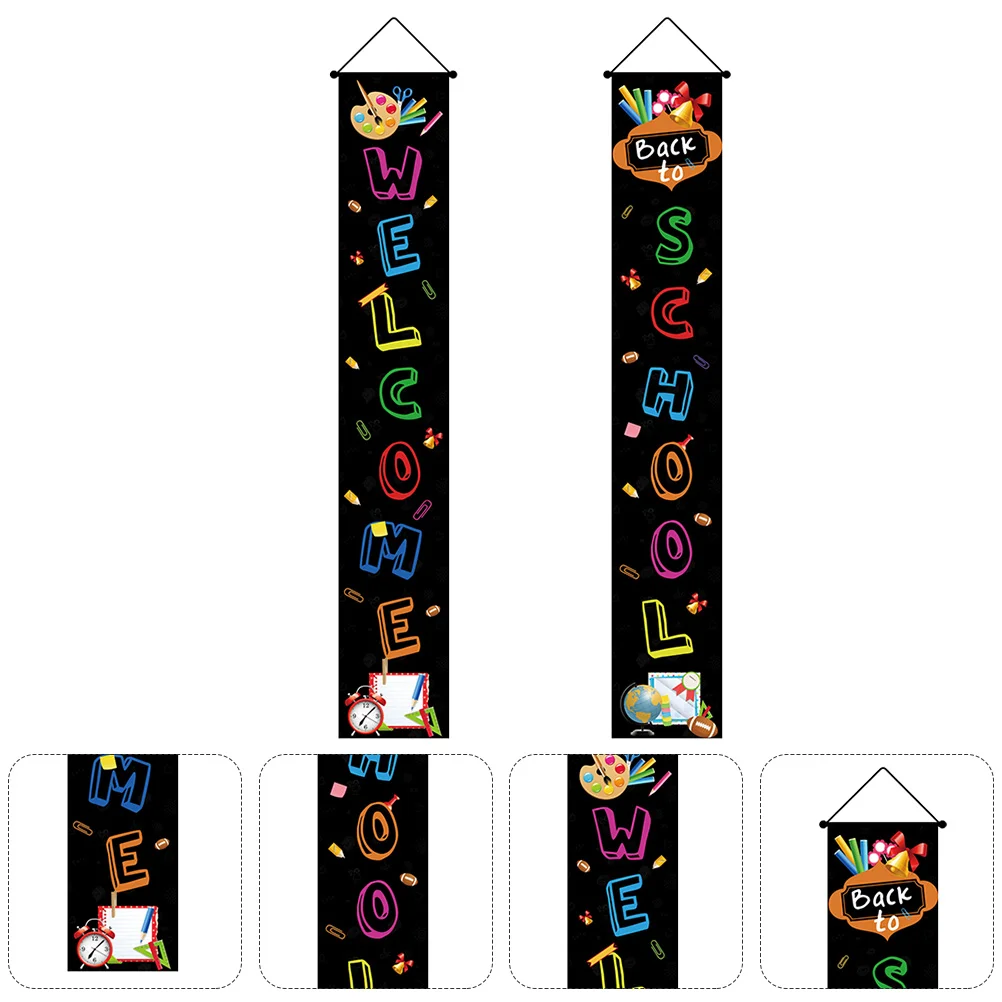 

Welcome Door Hanger Combo Plate School Party Banner Flag Curtain Season Oxford Cloth Couplet