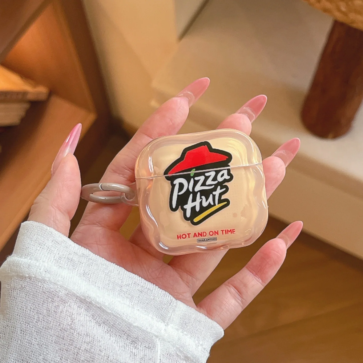 Фото Защитный чехол Spooky Pizza для Airpods 3/4, совместимый с Pro3/Pro2, для наушников 2/3 поколения, минималистичный дизайн, для женщин №1