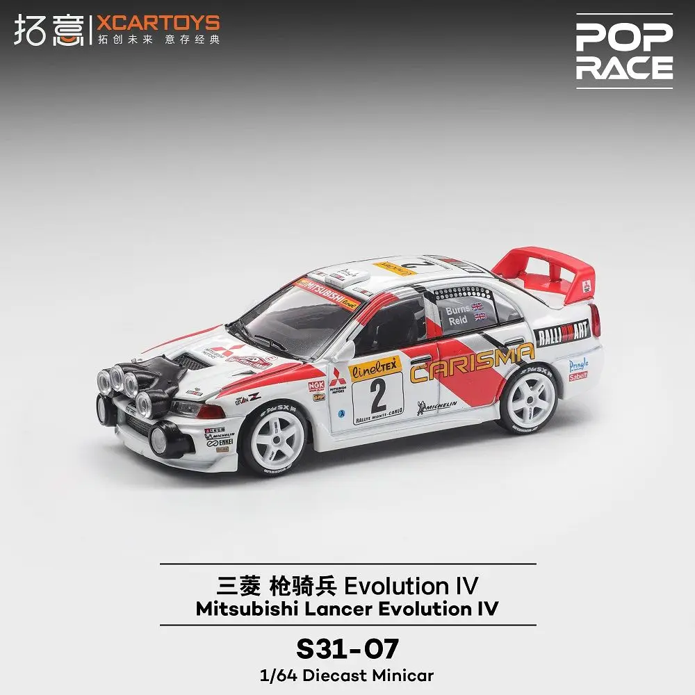 Фото POP RACE 1:64 Mitsubishi Lancer Evo IV Раллийный автомобиль S31-07 Модель автомобиля из сплава №2