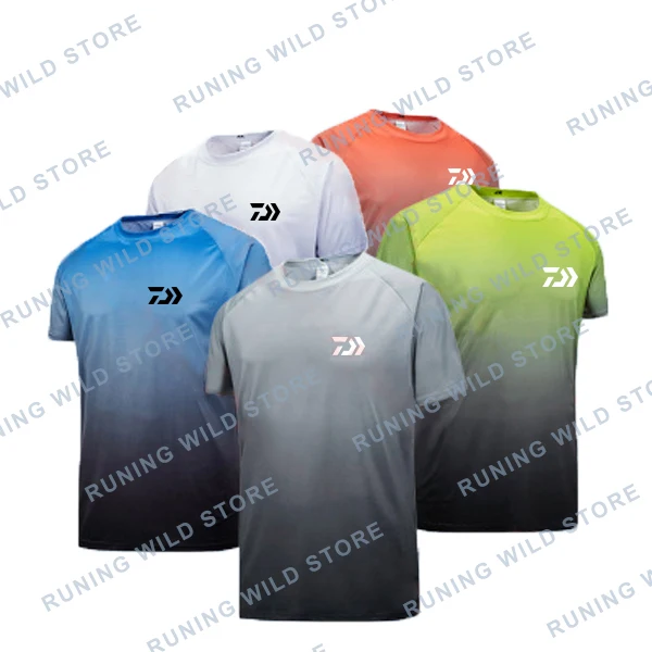 

DAIWA Clothes M~4XL Men Quick Drying Fishing Clothing T Shirt Breathable Fishing TShirt Ultrathin Short Sleeve Sunscreen Anti-UV