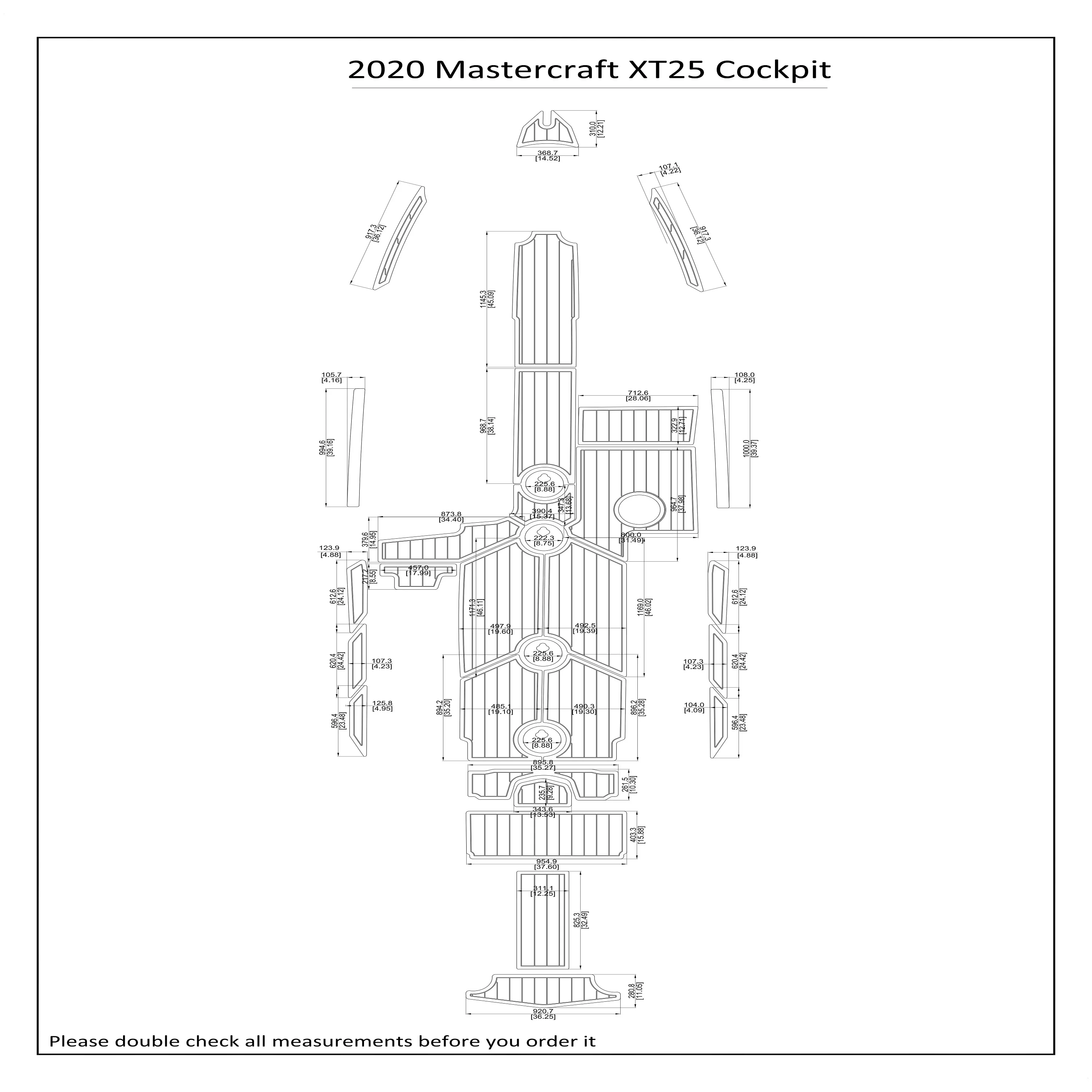 

2020 Mastercraft XT25 кабина лодка EVA искусственная пена Тиковая напольная подушка