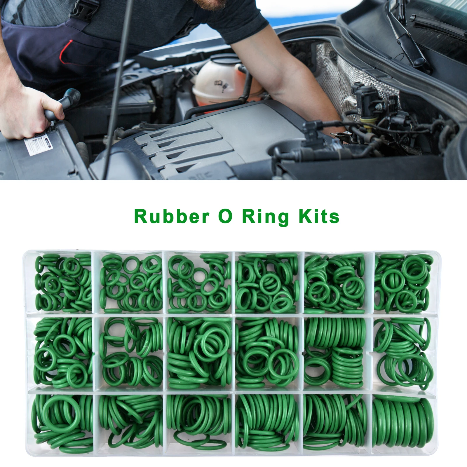 

530Pcs Rubber O-Ring Gasket High Quality 18 Sizes Sealing Ring Kit For Car A/C System R134a Air Conditioning Gasket Washer Set