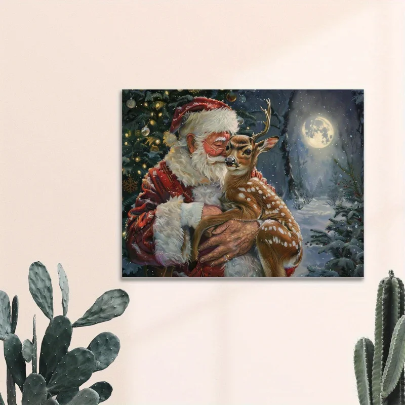 Настенная Картина на холсте с изображением Санты водонепроницаемая картина в